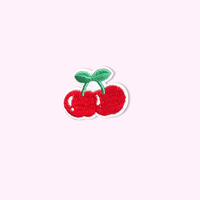 Badges et patchs brodés personnalisés à motif cerise, tissés, entièrement brodés, thermocollants pour chapeaux et vêtements – Vente chaude