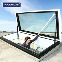 Rogenilan - Ventanas de Techo Corredizas de Aluminio con Doble Acristalamiento y Aislamiento Eléctrico Automático, Flachdachfenster
