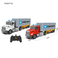 2.4G 1:14 5CH Télécommande Semi Remorque RC Conteneur Camion Transporteur Électrique avec Lumière pour Enfants Adultes Chargeur Inclus