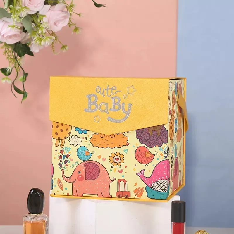 Free Design Cartoon Bear Paper Drawer Chocolate Candy Sweet Box For Baby Shower Kid Birthday Baptism Gift Packaging Box