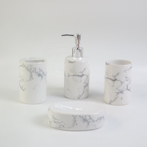 <span class=keywords><strong>Juego</strong></span> de accesorios de <span class=keywords><strong>baño</strong></span> de cerámica de mármol, plato de jabón de <span class=keywords><strong>baño</strong></span>, dispensador de cerámica - Product Image 3