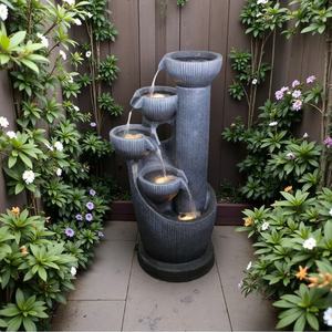 Ornement de jardin en résine de style artificiel, cascade extérieure, <span class=keywords><strong>fontaine</strong></span> à eau potable pour animaux de compagnie, intérieur, pour chiens et chats - Product Image 5