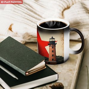 Frosted Black 11oz <b>Ceramic</b> <b>Mug</b> Heat Sensitive Magic Cup Team Building Gift Drinking Cup - Product Image 3