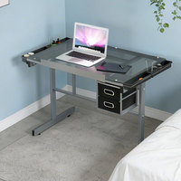 Table à dessin à angle réglable avec plateau en verre trempé, bureau d'art avec rangement à tiroirs, spécialement conçu pour les étudiants en art