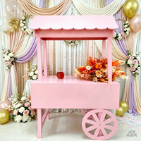 Chariot mobile personnalisé pour slime, bar, charcuterie, boissons, collations, café, bonbons et desserts, en bois, pliable et repliable, pour événements