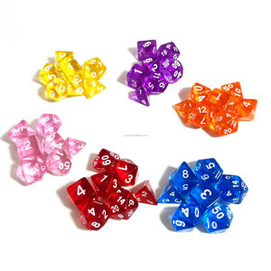 Vendita calda DND poliedrico TRPG Set personalizzato 7 pz Per Set colorato giada Multi-colori 16mm D20 materiale plastico Per uso <span class=keywords><strong>gioco</strong></span> - Product Image 5