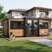 Maison conteneur en acier de 40 pieds à assemblage rapide, respirante, imperméable, coupe-vent, extensible, avec chambre, design moderne, en kit, pour hôtel ou villa