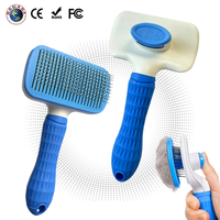 Brosse pour chat OEM personnalisée CE pour l'élimination des poils morts, outil de toilettage auto-nettoyant pour chats d'intérieur à poils longs ou courts et lapins