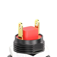 Interruptor de Botón Pulsador de Plástico HBAN de 12 mm, Cabeza Abombada, 3A/5A 250V/125V 1NO IP68, Momentáneo, 2 Pines, Impermeable, para Control Industrial