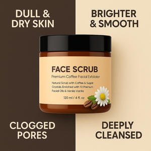 Gommage visage au miel et au café, fabrication OEM, produits chimiques et gommage visage aromatique au lait, nettoyant et hydratant - Product Image 2