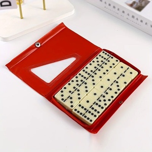 인기 판매 28개 미니 알루미늄 더블 식스 도미노 세트 화이트 블랙 친환경 맞춤형 로고 박스 포장 가족 게임용 - Product Image 4