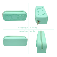 Étui de papeterie élégant et mignon en silicone, pochette étanche à fermeture éclair, logo personnalisé, trousse de toilette portable pour femmes