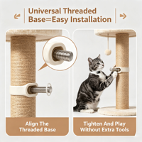Pièces détachées pour jouet vibrant à ressort pour chat, accessoires boule moelleuse et plumes pour arbre à chat