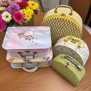 Wholesale Recyclable Paperboard Suitcase <strong>Box</strong> for Children's Makeup &amp; <strong>Small</strong> Item <strong>Storage</strong> with Handle-Gift <strong>Box</strong>, Stamping Foil logo - Product Image 2