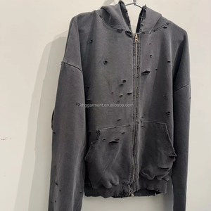 Fabricante de Ropa Urbana de Diseño, Sudaderas con Capucha de Felpa Francesa Gruesa de Algodón para Hombre, Impresión de Logotipo Personalizado, Sudadera Vintage Lavada al Ácido - Product Image 1