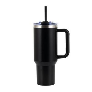 Premium <b>Insulated</b> Travel <b>Mug</b> with Handle and Straw, Stainless Steel Vacuum Flask Large Capacity Custom Logo for Outdoor - Product Image 3