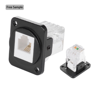 Connecteur blindé <span class=keywords><strong>RJ45</strong></span> Cat6 Cat6A de type XLR pour montage sur panneau, pour boîtier de scène, panneau de brassage, prise de châssis réseau de type D - Product Image 1