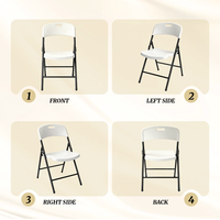 Chaise pliante en plastique robuste de qualité commerciale, chaise pliante blanche pour événements en plein air et jardins