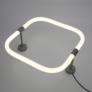 Tubo LED luminoso a 360 gradi per negozi di abbigliamento, design creativo, decorazione a sospensione curva quadrata. - Product Image 6
