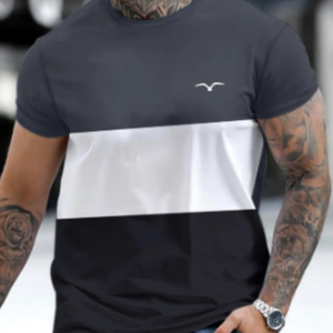 2025 décontracté rayé surdimensionné à manches courtes tricoté pull col rond <span class=keywords><strong>Overtop</strong></span> pour l'été Street Wear respirant t-shirt pour hommes - Product Image 4