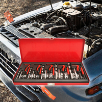 Kit de réparation de filetage hélicoïdal métrique 131 pièces à batterie au lithium, en acier au carbone, avec mallette rigide, outil à main pour réparation de filetage abîmé de voiture M5-M12