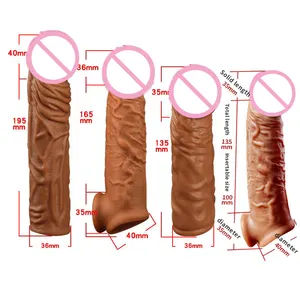 Penis Sleeve Reusable Condoms Sex Toys for Men Delay Ejaculation G Spot Contraception Cock Ring Extender