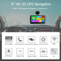 9 pouces écran tactile Navigation Android voiture Dvr 1080P Dashcam WiFi voiture GPS navigateur Rom 16GB RAM 1GB carte GPS gratuite