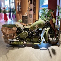 Réplique de moto vintage grandeur nature 1:1 en métal, décoration rétro de type cruiser pour bar, café, hôtel, art mural ou sur pied