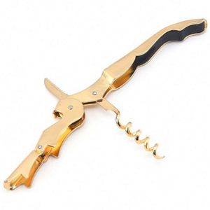 Custom Logo Wine Accessory Tool Metal 2 Step Gold Customize Red Wine Key Waiter <b>Cork</b> <b>Bottle</b> Corkscrew Wine Opener - Product Image 3