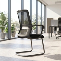 Chaise de visiteur de bureau moderne avec dossier en tissu maillé pour bureau à domicile et salles de conférence
