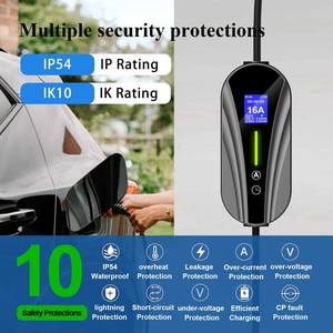 Chargeur rapide pour véhicule électrique AC 22 kW, 11 kW, 16 A, 380 V, 32 A, EVSE 7 kW, <span class=keywords><strong>prise</strong></span> femelle et mâle de type 2, <span class=keywords><strong>bleu</strong></span>, CEE, fixation 3 trous, <span class=keywords><strong>prise</strong></span> 3 broches - Product Image 4