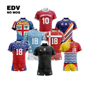 Uniforme de Rugby Personalizado con Etiqueta Privada, Conjuntos de Uniforme de Rugby para Hombre, Jersey de Rugby Corto a la Moda, Color Sólido - Product Image 1