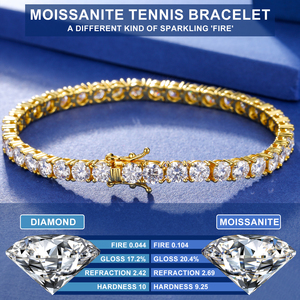 <span class=keywords><strong>Bracciale</strong></span> Tennis in Moissanite da 5mm per <span class=keywords><strong>Donna</strong></span>, Gioielli Raffinati in <span class=keywords><strong>Argento</strong></span> Sterling <span class=keywords><strong>925</strong></span>, Spedizione dagli USA - Product Image 2