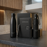 Ensemble cadeau personnalisé avec logo, bouteille d'eau en acier inoxydable, carnet, stylo, parapluie, cadeau d'entreprise