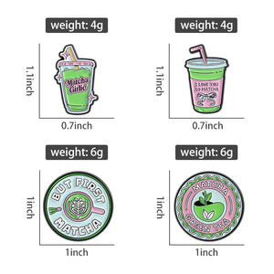 Matcha Girlie Emaille Pin Ich liebe dich so Matcha Brosche Revers Abzeichen Schmuck Geschenk für Freunde Großhandel - Product Image 6