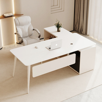 Bureau de patron de style crème de luxe simple bureau blanc pour petit bureau de beauté et de bureau médical financier