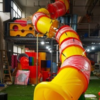 Toboggan en spirale d'occasion à vendre, toboggan aquatique en spirale transparent, grand toboggan en spirale pour piscine, amusement