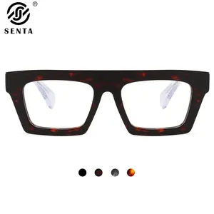 Marka el yapımı gözlük kalın kare kadın gözlük tıbbi gözlük optik dikdörtgen çerçeveleri lüks erkekler reçete gözlük