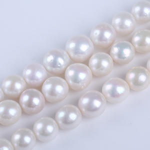 Perles baroques d'eau douce naturelles Zhuji 10-12 mm, perles rondes blanches Edison pour collier DIY, vente en gros de bijoux - Product Image 3