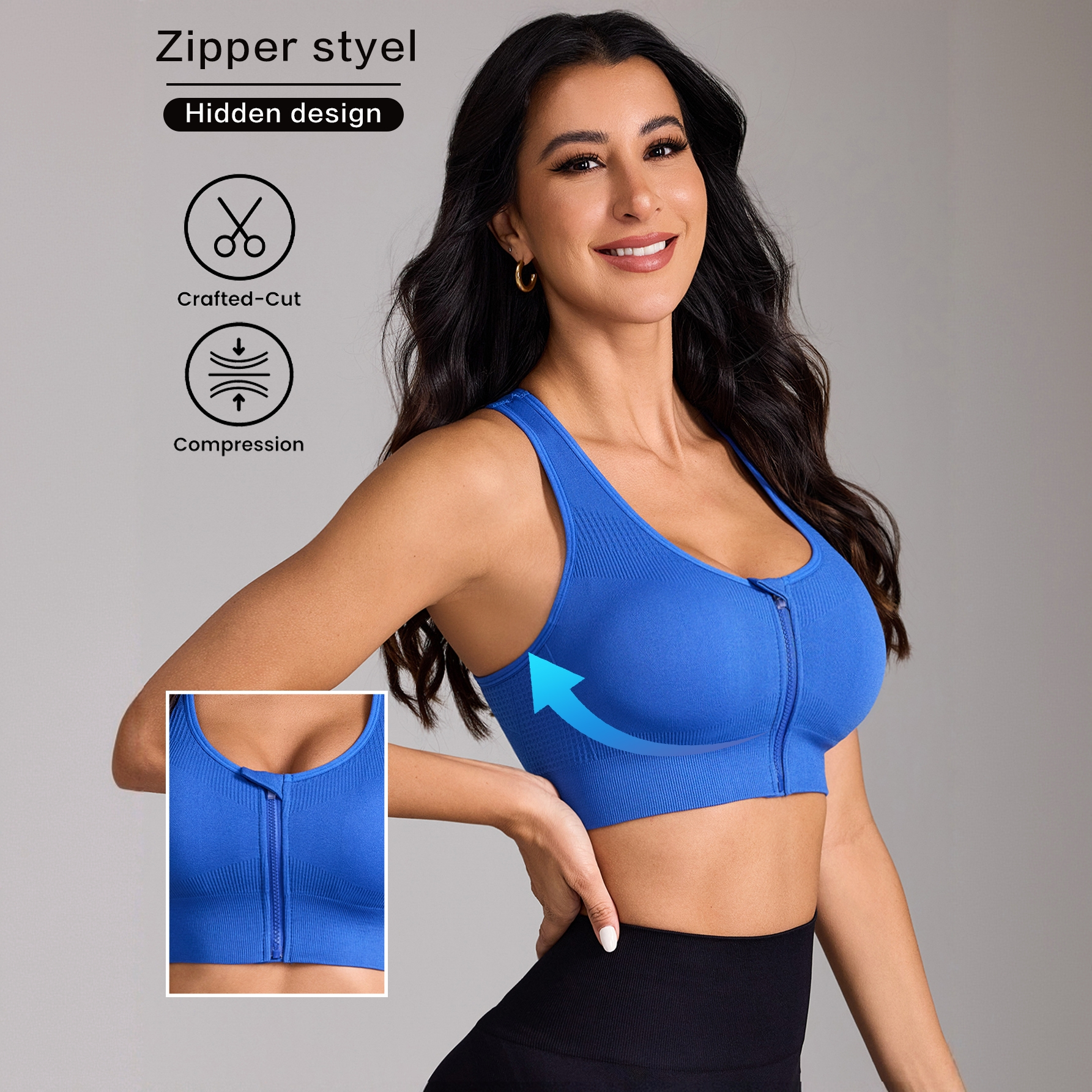 Women's Yoga Sports Wear Eco-Friendly Breathable High Support Strapless U-NECK Quick Dry Four-Way Stretch Gym Apparel