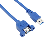 Kabel dudukan Panel sekrup USB 3.0 kabel Male ke Female untuk Hard Disk Printer PC