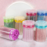 Brosse à cils jetable en silicone colorée, 50 pièces, pour mascara, extension de cils, nettoyage des traces, nylon scintillant – Vente chaude