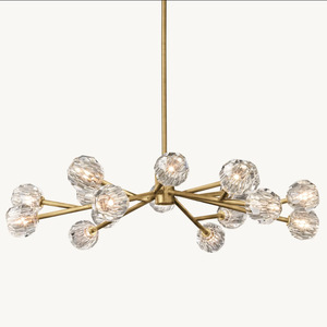 Lustre en cristal à 9 lumières, grand modèle, taillé et poli à la main, <span class=keywords><strong>suspension</strong></span> multi-ports, <span class=keywords><strong>luminaire</strong></span> suspendu en <span class=keywords><strong>grappe</strong></span> pour grand hall d'entrée - Product Image 6
