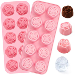Rose Silicone Fondant Molds 15 Cavity Flower Cake Resin Mold Candy Chocolate Ice Cube Fondant Molds <b>Kitchen</b> Baking Tools - Product Image 1