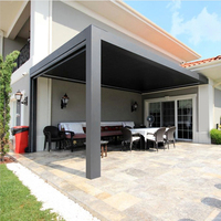 Arka Bahçe Pergola Alüminyum Toz Boyalı Panjurlu Biyoklimatik Çevre Dostu Dayanıklı Su Geçirmez Rüzgar Geçirmez Her Mevsim Veranda Örtüsü