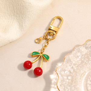 Breloques pour lèvres, fleur rose, perle, porte-clés, pendentif chaîne dorée pour sac ou cadeau, breloque mode unisexe - Product Image 3