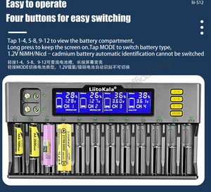 <span class=keywords><strong>Chargeur</strong></span> de batterie LiitoKala Lii-S12 Li-ion 3.7V NiMH 1.2V Li-FePO4 3.2V <span class=keywords><strong>IMR</strong></span> 3.8V pour <span class=keywords><strong>18650</strong></span> 26650 21700 AA AAA - Product Image 4