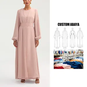 Kleid venta al por mayor 2024 nuevo diseño Eid lujo de gama alta elegante modelo gasa abaya mujeres musulmanas largo Dubai Maxi vestido