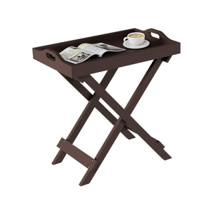 Mesa plegable de madera con bandeja para TV desmontable, mesa auxiliar para dormitorio, mesa auxiliar para sofá de sala de estar, bandeja de desayuno para cabecera de cama - Product Image 5
