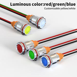 LANBOO LB10Z 10MM IP40 Luci Indicatrici LED a Sfera Impermeabili in Metallo per Segnalazione Stato Macchina Rosso/Giallo/Verde/Blu - Product Image 4